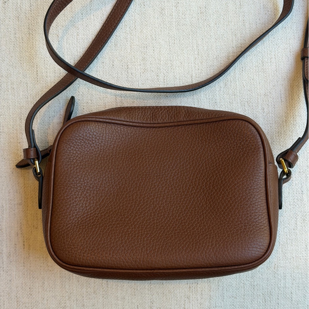 Burberry Brown Pebbled Leather Camera Style Bag - Picture 4 of 7
